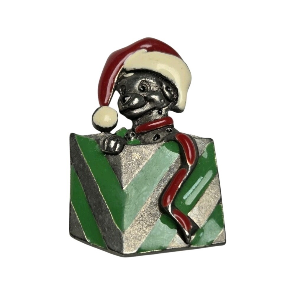 Disney Brooch Pin‎ Unisex OS Silver Red Green 101 Dalmatians Christmas Present